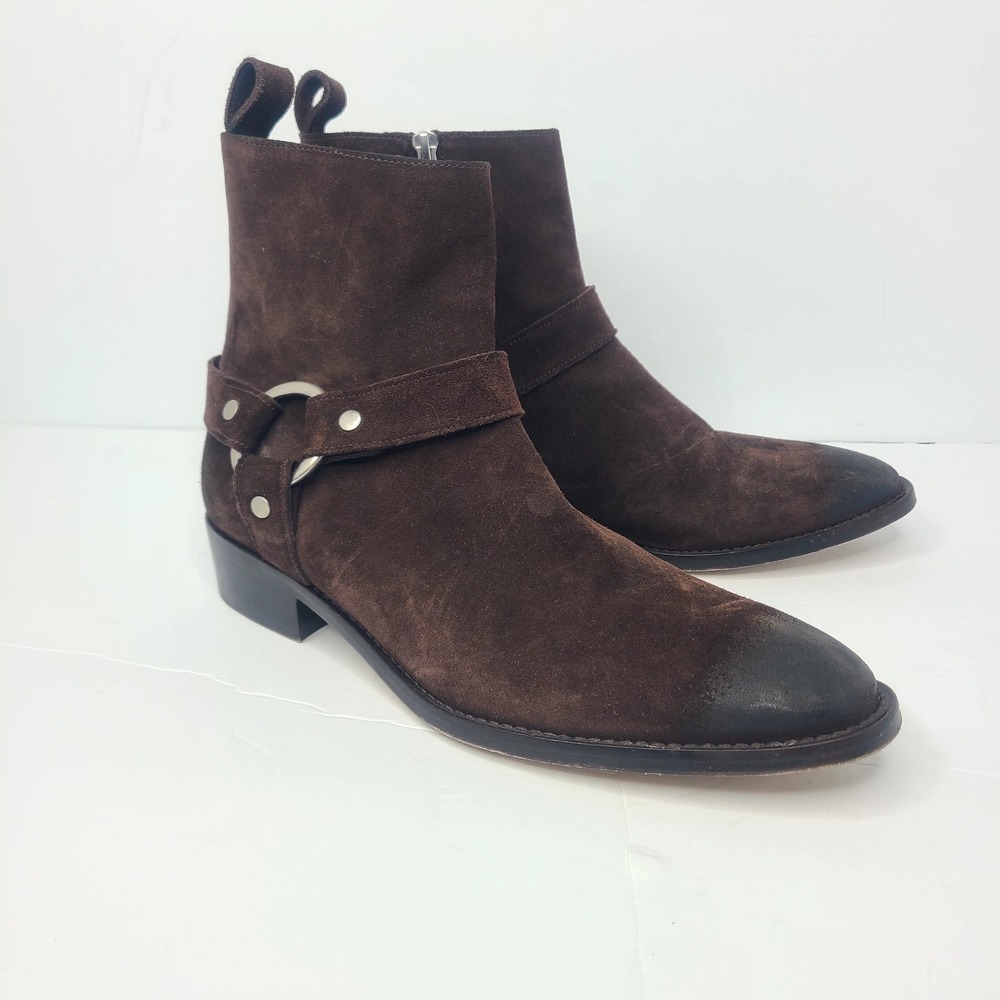 Thursday Boots Brown Suede Ankle Harness Boots Side Zip US 7.5 Blokecore Western